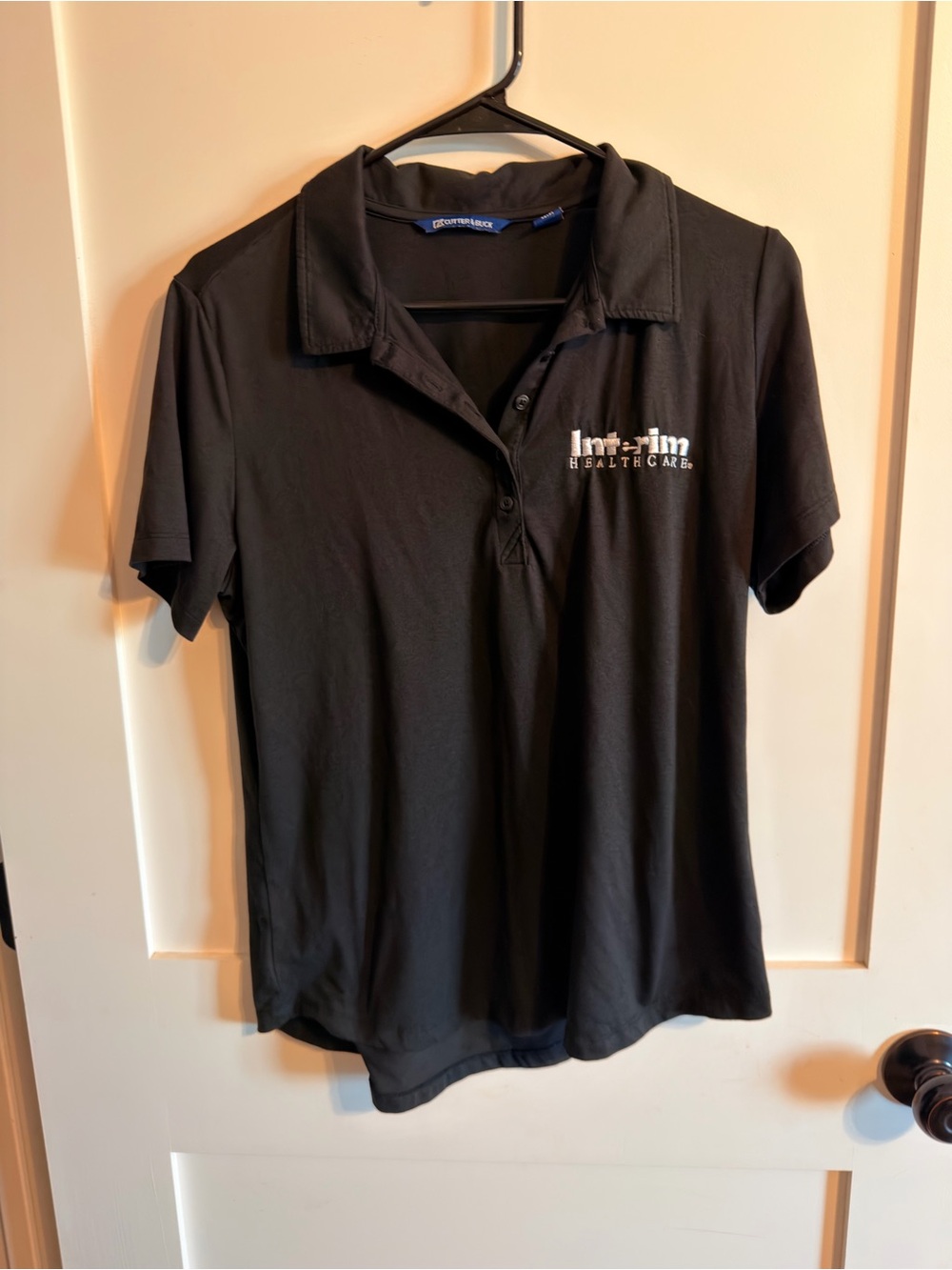 Cutter & Buck Black Short Sleeve Polo with White Logo